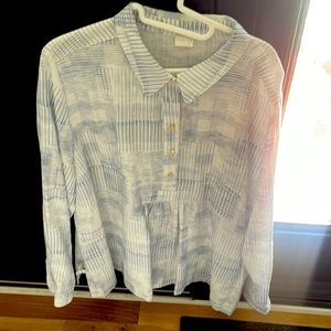 Poetry shirt. Size 18. Bite and blue.